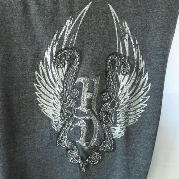 *SOLDHarley Davidson Sweatpants Beaded Embroidered - Picture 3 of 7